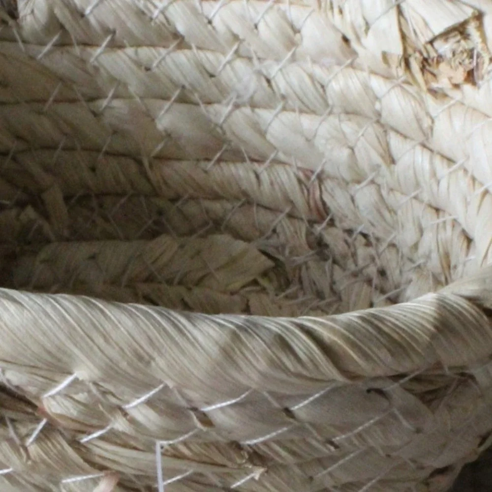 Birch + Vine Woven Basket Small Oval Natural Straw Boho Decor 6.3x5in Mexico NWT